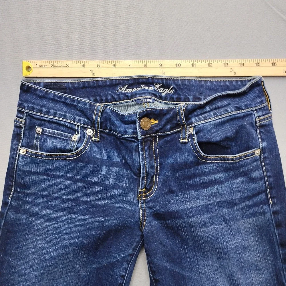 American Eagle Favorite Boyfriend Jeans Womens 10 Regular Dark Wash Stretch